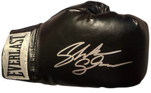 Shakur Stevenson Autographed Signed Black Boxing Glove signed in silver. COA