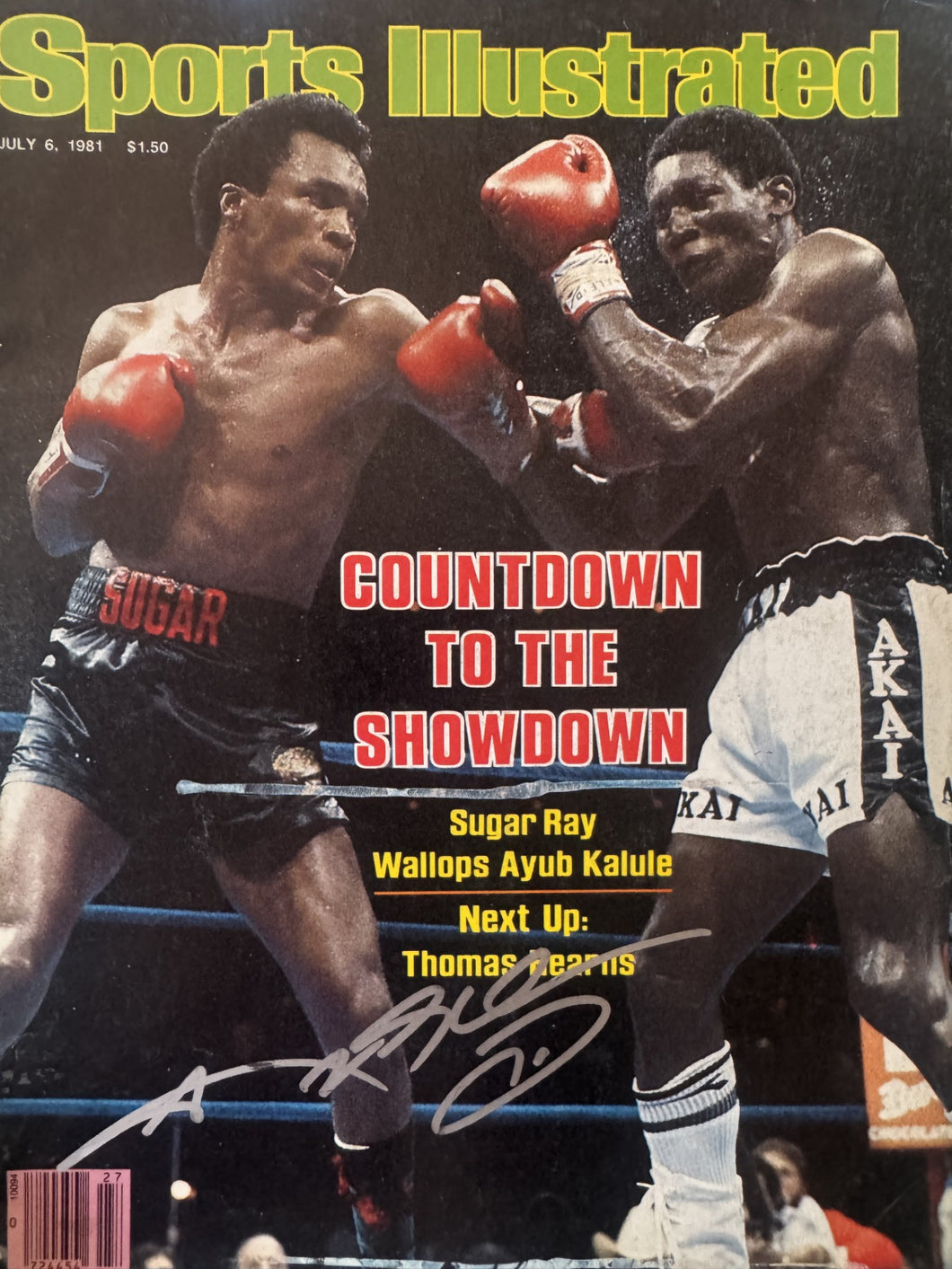 Sugar Ray Leonard Autographed Signed full Boxing Magazine/program COA