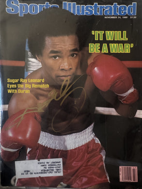 Sugar Ray Leonard Autographed Signed full complete Boxing Magazine/program COA