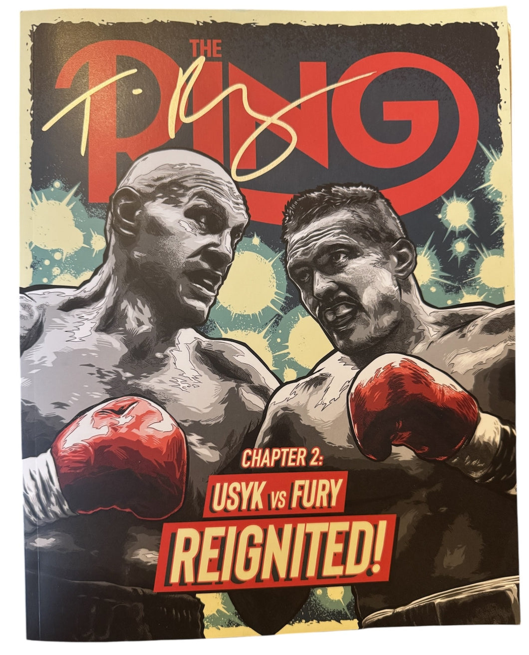 Tyson Fury Autographed Signed rare Ring Boxing Magazine/program COA