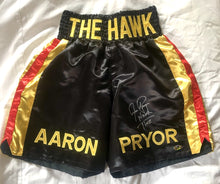 Aaron Pryor "The Hawk" Signed Authentic Autographed Custom Boxing Trunks