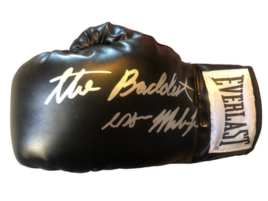 Copy of Mike Tyson Autographed signed in Silver Rare inscribed Baddest Everlast Boxing Glove Certified.
