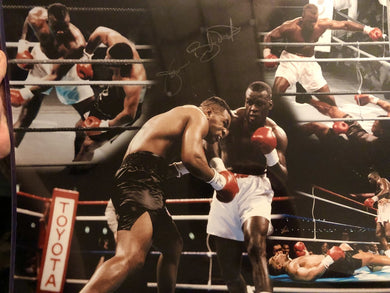 Collage of James Buster Douglas Signed Autographed 16x20 Color Photo vs Tyson COA