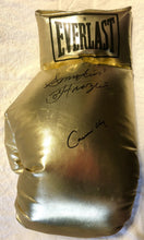 Cassius Clay and Smokin' Joe Frazier Super Rare Autographed 22 inch Size Charity Everlast Gold Boxing Glove