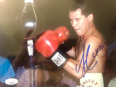 Julio Cesar Chavez Sr. Autograph in Blue Signed Boxing 8x10 Photo Certified