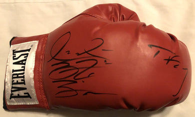 Deontay Wilder Dual Signed TYson Fury Red everlast Autographed boxing glove