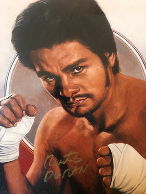 Roberto Duran Four Kings Autographed Boxing Photo memorabilia Signed with Cert