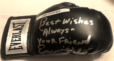 Earnie Shavers Signed Everlast black Boxing Glove Rare! Photo proof.