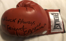 Earnie Shavers Autographed Signed Red Everlast Boxing Glove with Inscriptions Certified.
