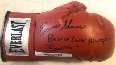 Earnie Shavers Signed autographed Red Everlast Boxing Glove Rare! Photo proof.