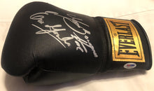 Erik Morales vs. Marco Antonio Barrera dual Autographed Black Boxing Glove in Silver Signature, PSA