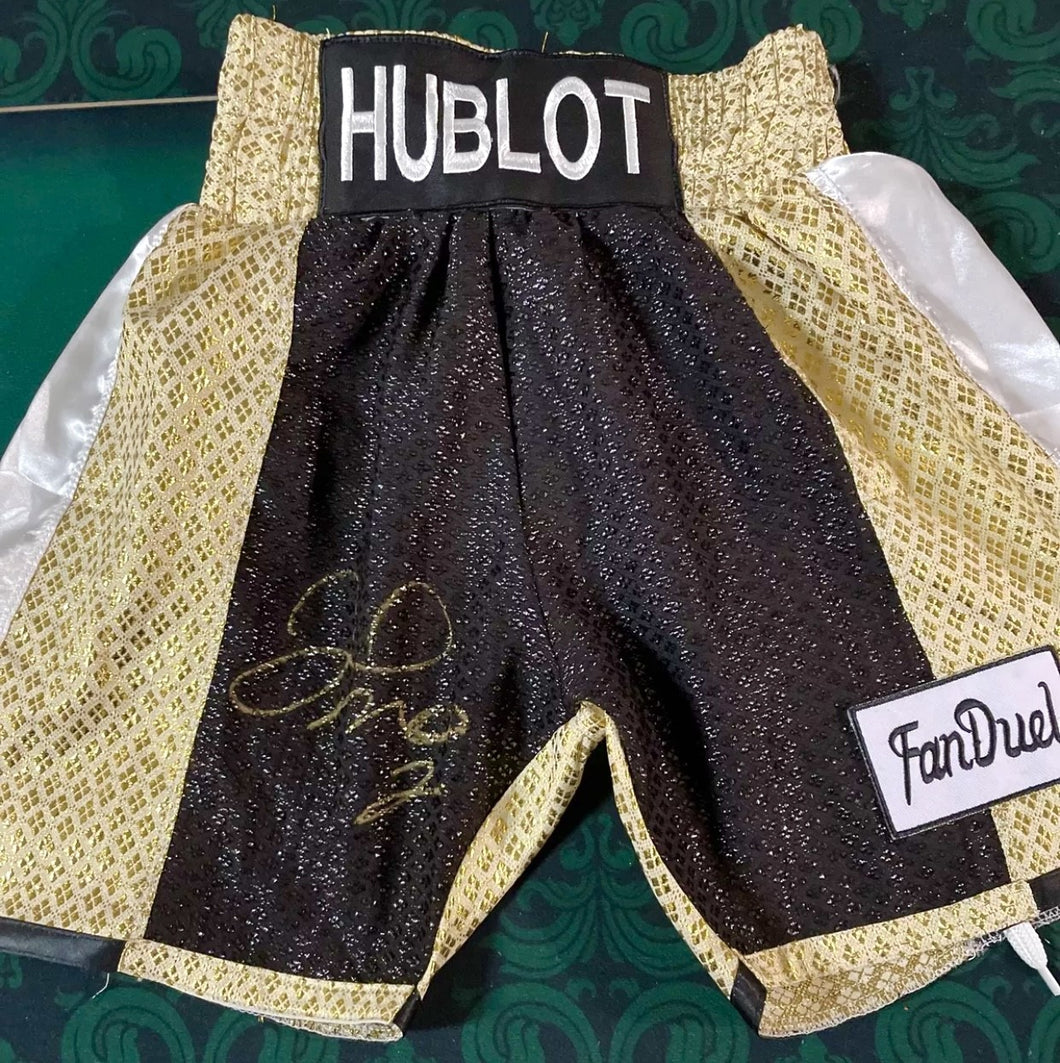 Floyd Mayweather Jr., Autographed Custom Made HUBLOT Boxing Trunks