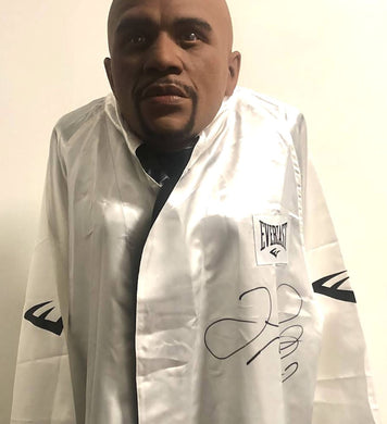 Floyd Mayweather Jr. Black Signed White Everlast Boxing Robe Certified