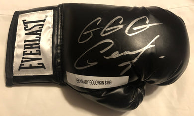 Gennady Golovkin Autographed GGG Everlast Black Boxing Glove in Silver Signature