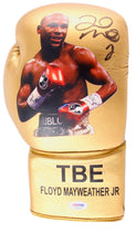 Floyd Mayweather Jr. Signed TBE Photo Boxing Glove (PSA COA)