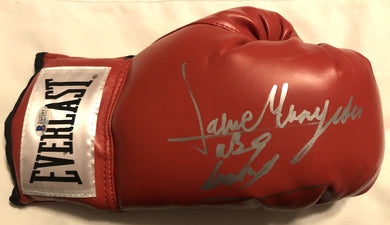Jaime Munguia signed autographed Red boxing glove, WBO, WBC, BECKETT
