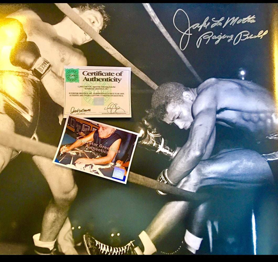 Jake La Motta signed autographed boxing photo 23x30 Certified SSG