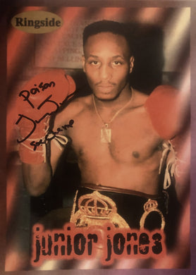 Junior Poison Jones Autographed signed 8x10 Ringside Boxing Photo.