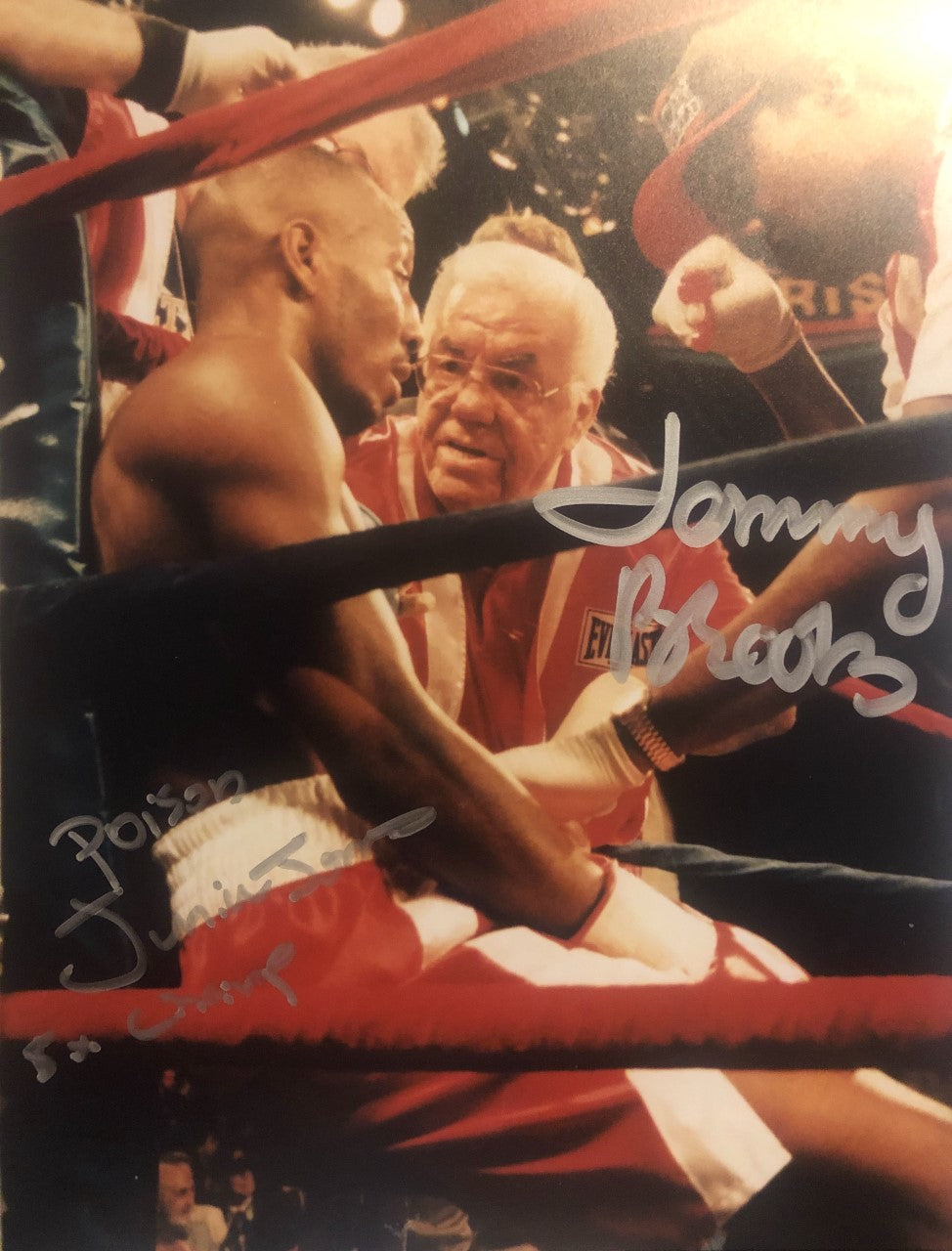 Junior Poison Jones and Tommy Brooks Dual Autographed signed 8x10 Boxing Photo.