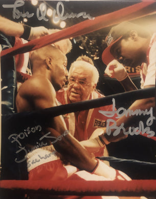 Junior Poison Jones and Tommy Brooks, Lou Duva 3 Autographed signed 8x10 Boxing Photo.