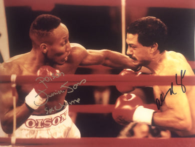 Junior Poison Jones vs Orlando Canizales Dual Autographed signed 8x10 Boxing Photo.