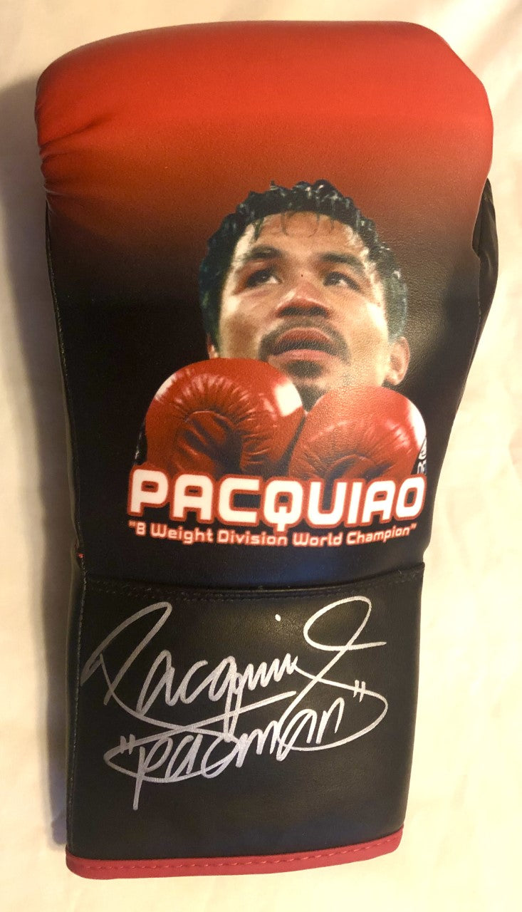 MANNY PACQUIAO SIGNED Painted AUTO BOXING GLOVE Certified Photo