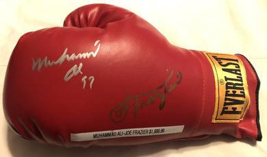 Muhammad Ali and Joe Frazier Autographed Vintage Everlast Red Boxing Glove SOP certified