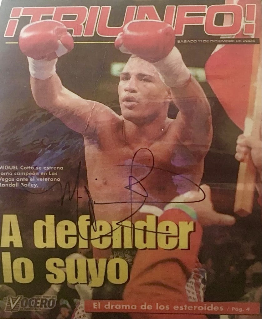 Miguel Cotto autographed blk 10x12 signature signed mounted photo