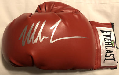Mike Tyson Autographed Red Silver Everlast Boxing Glove JSA Certified
