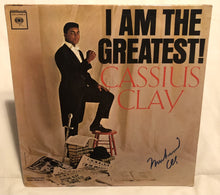 Muhammad Ali Autographed Rare Record Album Cover hand signed in blue ink with photo proof