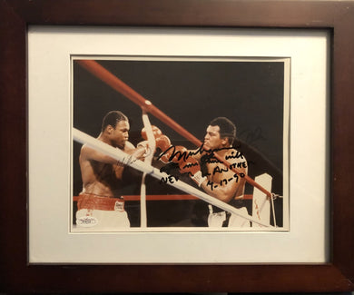 Muhammad Ali vs Larry Holmes Dual signed JSA 8x10 Boxing Photo Rare Autographed