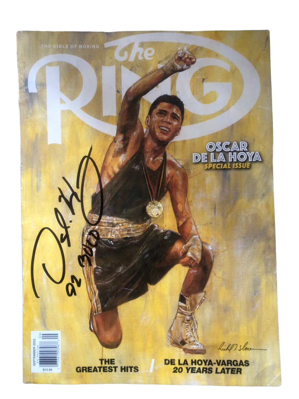 Oscar Del La Hoya Rare Autographed Signed Boxing Ring Magazine certified