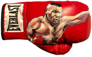Mike Tyson Rare Original hand Painted art on a leather Everlast Boxing Glove