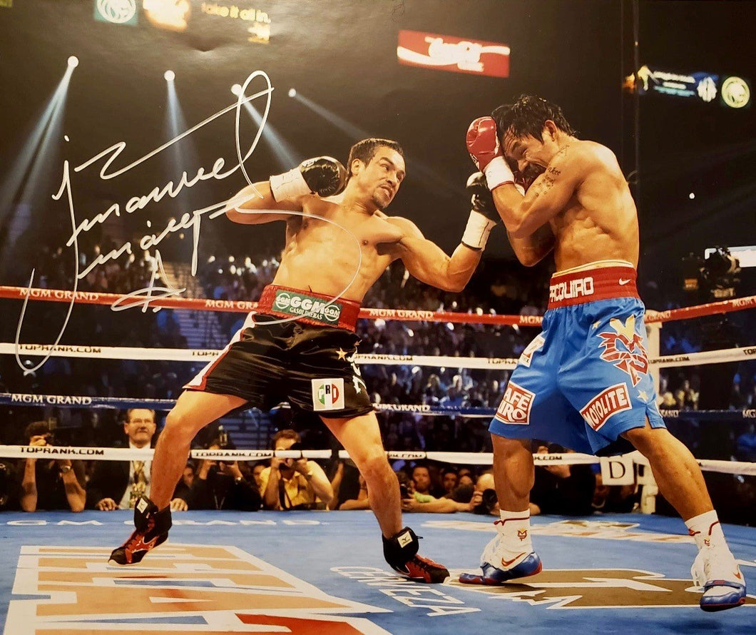 Juan Manuel Marquez vs. Manny Pacquiao Autographed 11x14 signed Boxing photo, Beckett cert