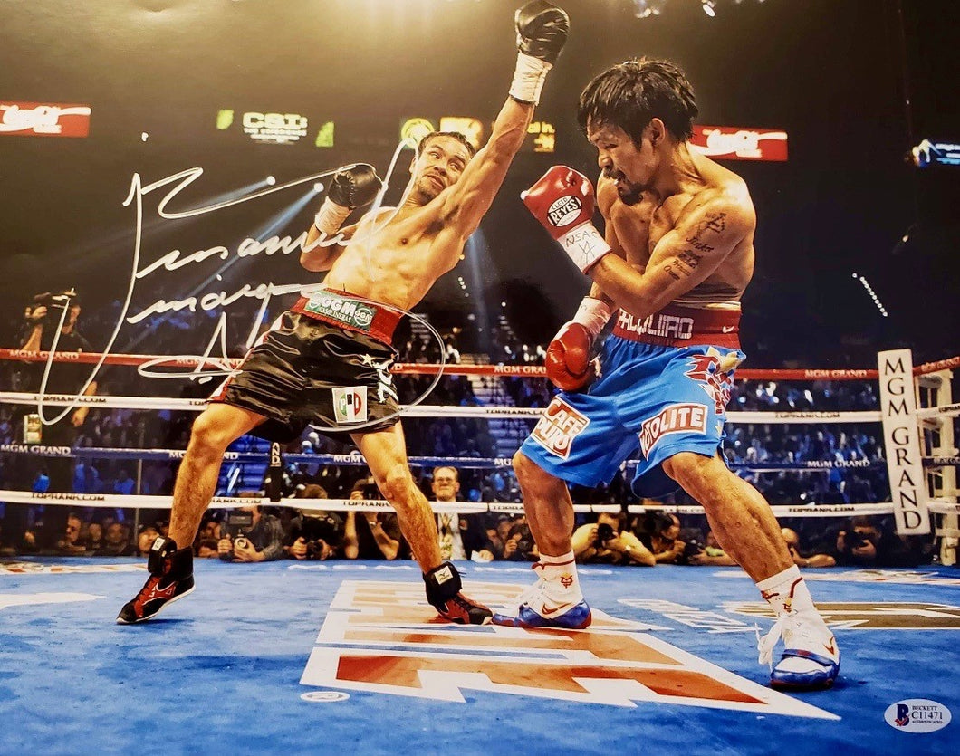 Juan Manuel Marquez vs. Manny Pacquiao Autographed 11x14 signed Boxing photo, Beckett cert