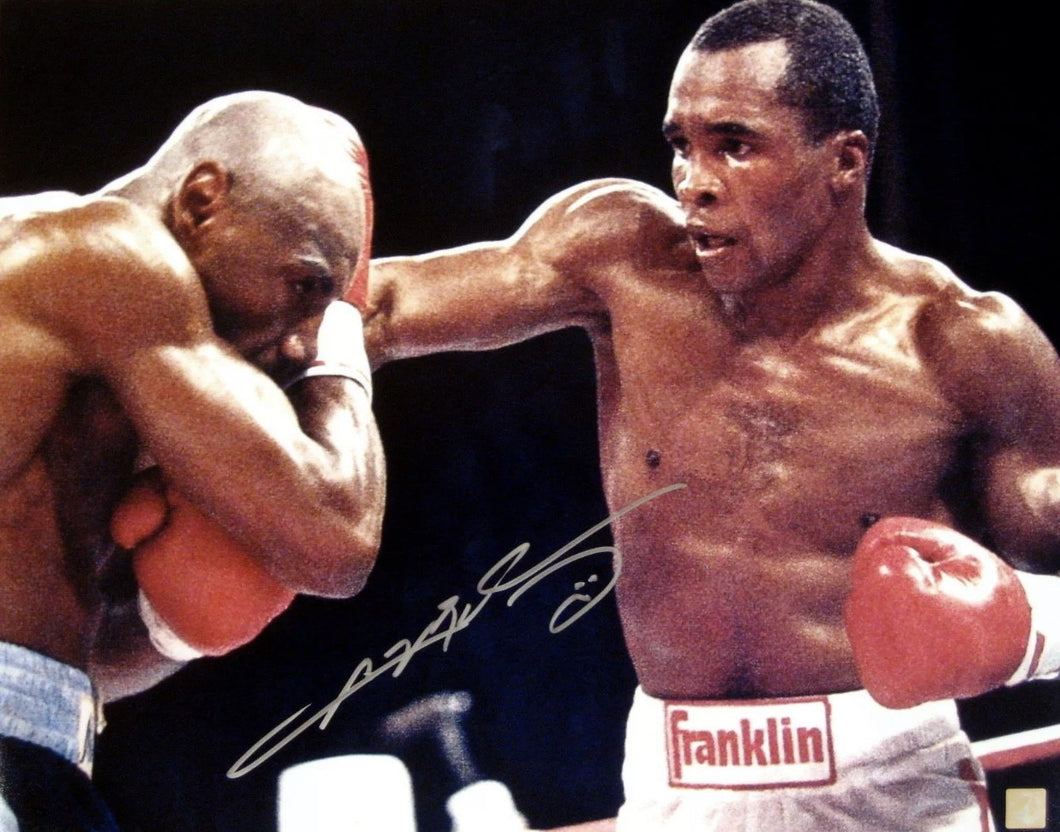 Sugar Ray Leonard vs. Marvin Hagler signed autographed 16x20 Photo (ASI COA)
