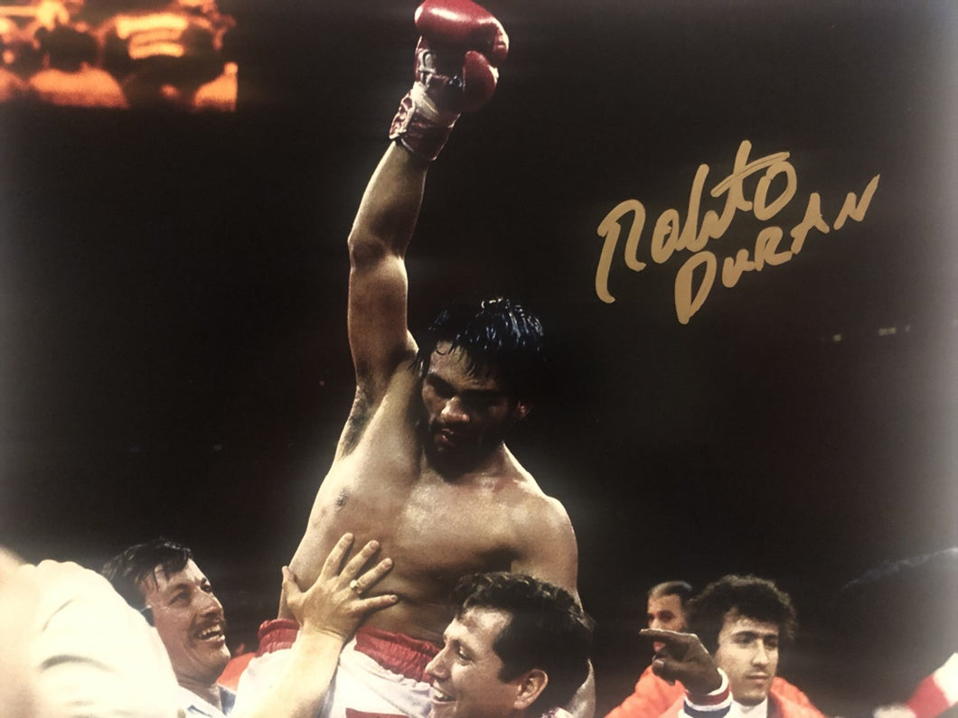Roberto Duran Autographed Signed boxing 8x10 Championship photo