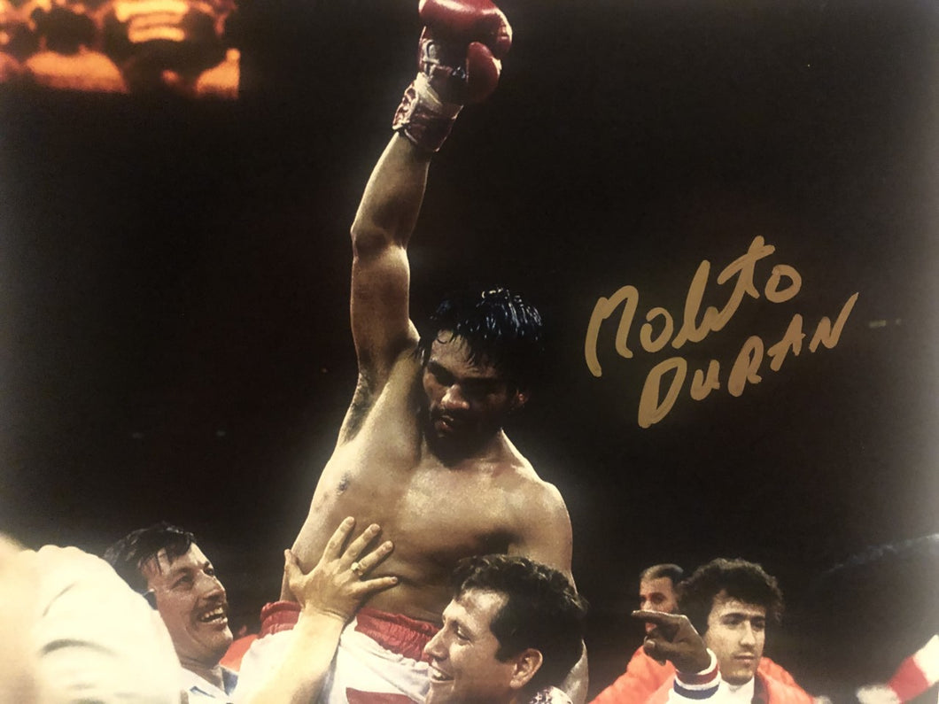 Roberto Duran Autographed Signed boxing 8x10 Championship photo