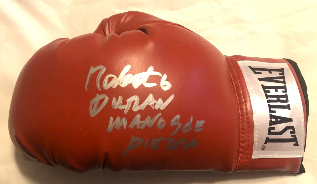 Roberto Duran Signed Everlast Boxing Glove Inscribed 