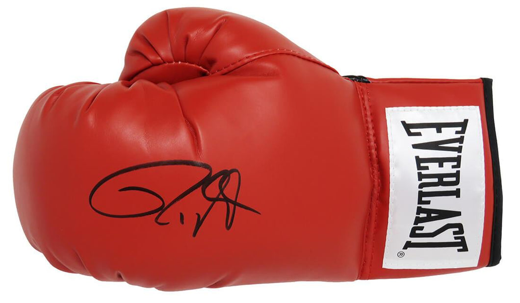 Roy Jones Jr. Everlast signed Autographed Red Boxing Glove Certified Photo proof.