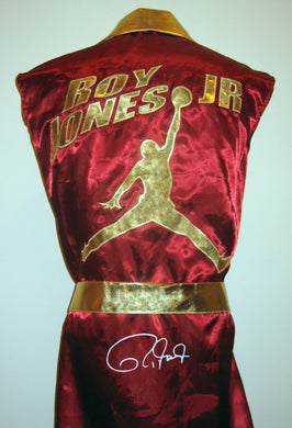 Roy Jones Jr Autographed Signed Burgundy Boxing Robe ASI Proof