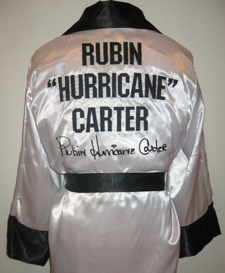 Rubin Hurricane Carter signed autographed Boxing Robe ASI Certified