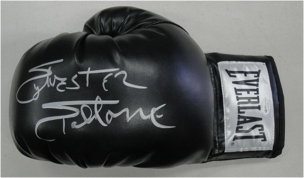Sylvester Stallone Hand Signed Autographed Black Everlast Boxing Glove OA COA