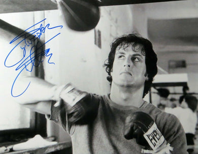 Sylvester Stallone Signed Autographed 16X20 Photo Rocky B/W Speedbag OA