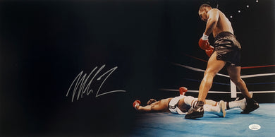 Mike Tyson Signed 12x24 Panoramic Knock Out Photo JSA ITP