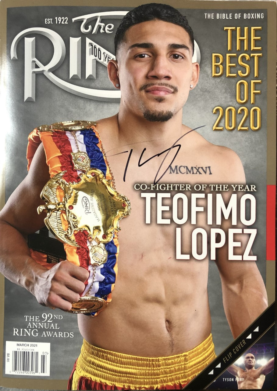 Teofimo Lopez autographed signed Boxing Ring Magazine