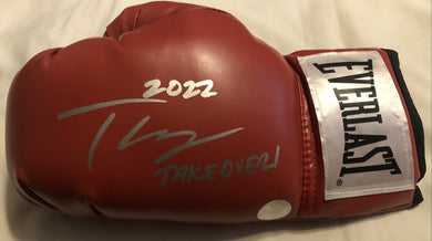 Teofirmo Lopez Autographed signed everlast Red Boxing glove Bold Signature JSA Cert