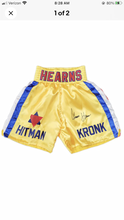 Tommy Hitman Hearns Rare Autographed Signed Boxing Trunks Authentic certified.