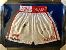 Duran vs Leonard Dual signed Custom Autographed signed Boxing Trunks RARE JSA