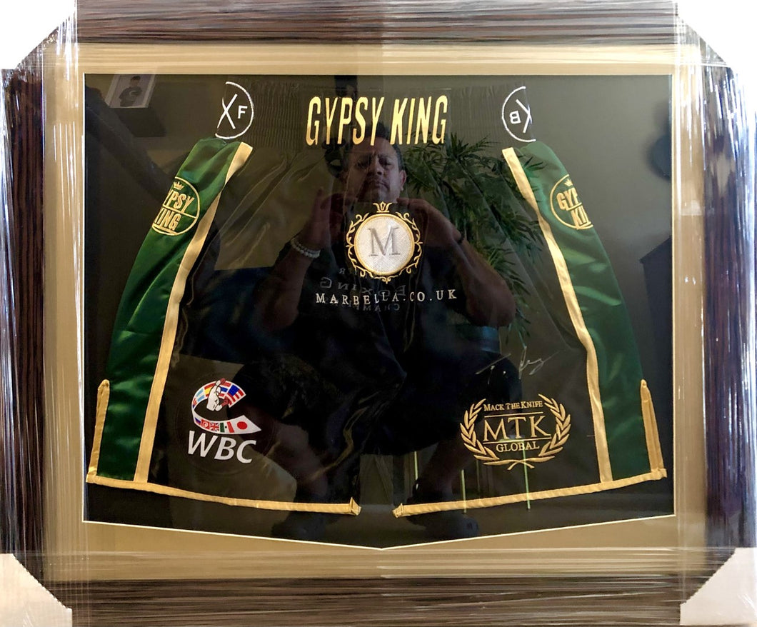 Tyson Fury Autographed Signed Framed Boxing Trunks Rare.
